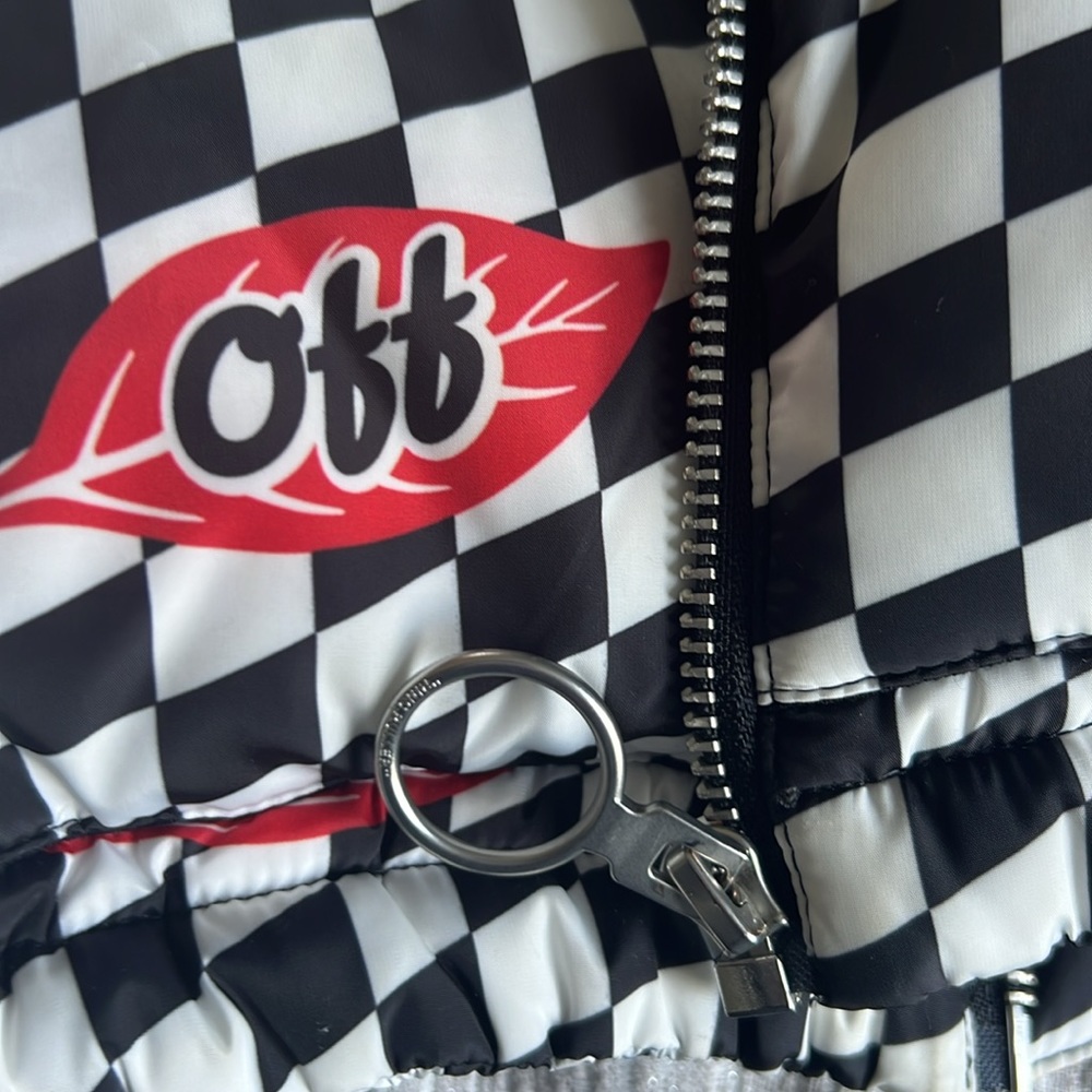 Off White Chessboard leaf pattern Puffer jacket - Picture 6 of 10